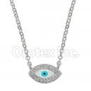N 001 Silver Layered Eye Necklace